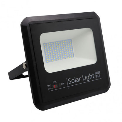 Proyector Solar Malaquita 60w 6500k Negro 5400lm (23x25,5x6,5)(35x35x2)cm Mando Y Cable 5m