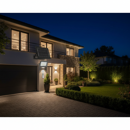 Proyector LED Solar Miloha 150W 6500K Panel 15W IP65 Mando Temporizador GSC