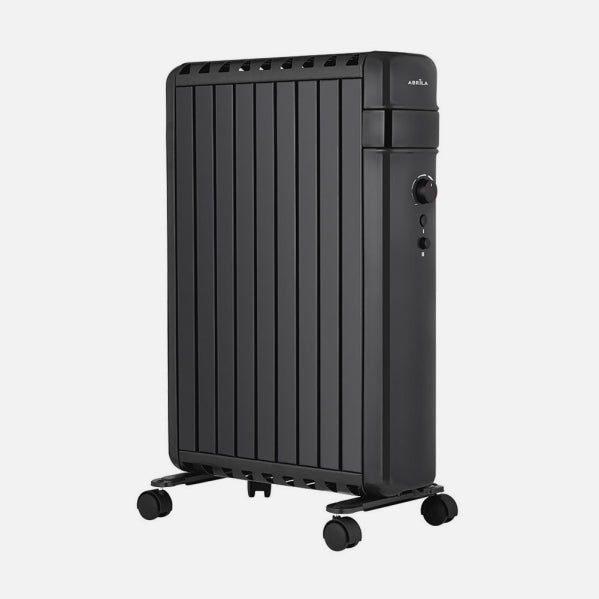 Radiador Aceite Polonia 2000w Negro Aletas Cerradas 9elementos 3Potencias Antivuelco Prot.seguridad 63,5x45x24,5 Cm