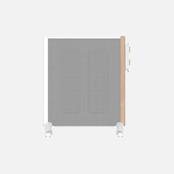 Radiador De Mica Badin 2000w Blanco/madera 2pot Antivuelco  4elem. Termostato Reg.asa Y Ruedas 63x53x27cm