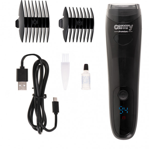 Recortadora Barba Inalambrica Carga Usb Pant. Lcd Tiempo Uso 60min Aspiracion 2 Accesor.