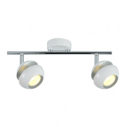 Regleta Beethoven 2xgu10 Blanco/plata   14x36,5x8,5 Cm