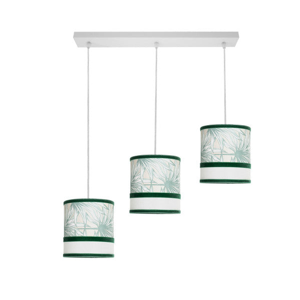 Regleta Caledonia 3xe27 Blanco/verde Regx65x16cm
