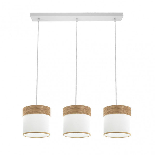 Regleta Cloe 3xe27 Blanco/blanca-madera Clara Regx60x16 cm