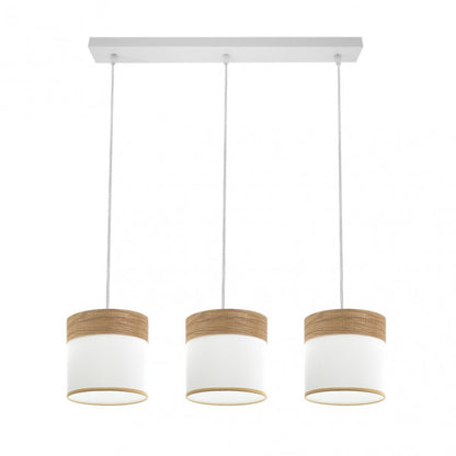 Regleta Cloe 3xe27 Blanco/blanca-madera Clara Regx60x16 cm