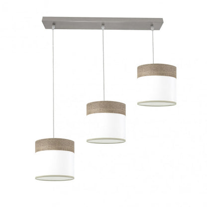 Regleta Cloe 3xe27 Niquel/blanca-madera Gris Regx60x16 cm