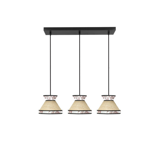 Regleta Constantinopla 3xe27 Beis/rojo Regx68x20cm