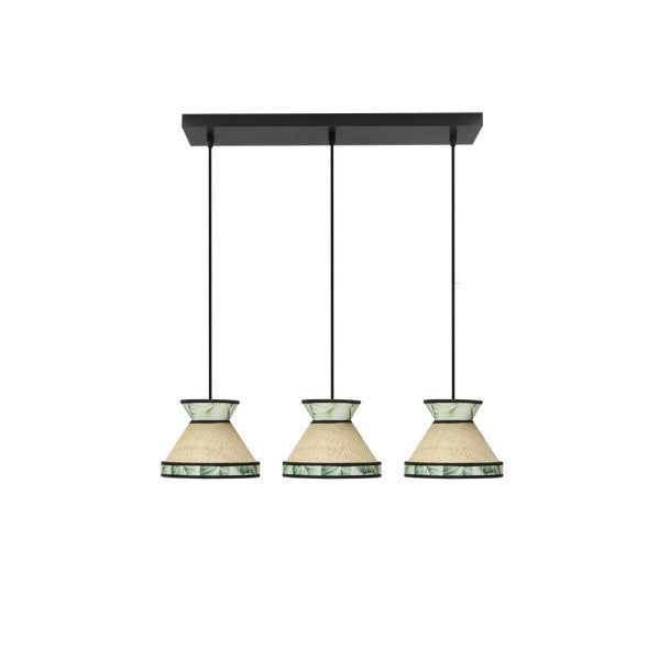 Regleta Constantinopla 3xe27 Beis/verde Regx68x20cm