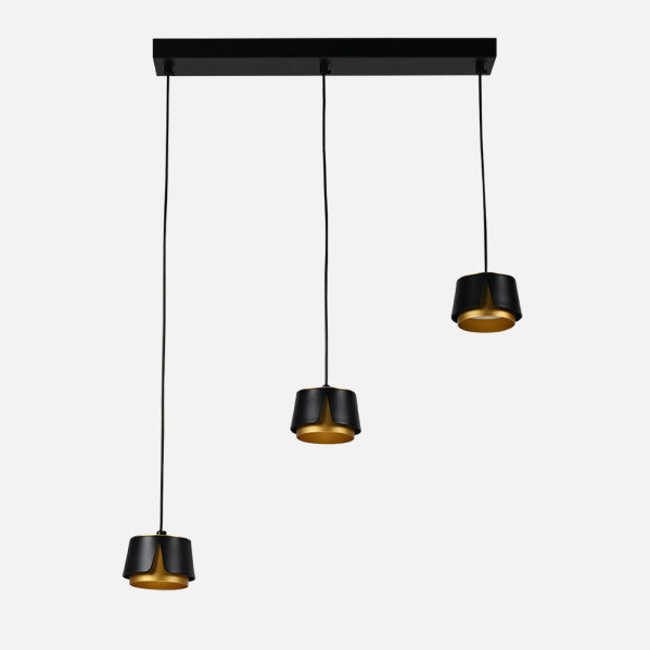 Regleta Domenica 3 X Gx53 Negro/oro 27w 4000k 2400lm Bombillas Incluidas 100x56x10cm