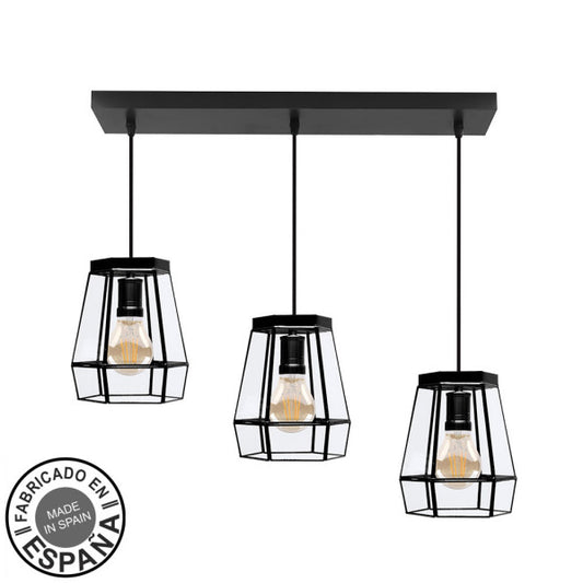 Regleta Guia 3xe27 Negro Regx64x15 Cm