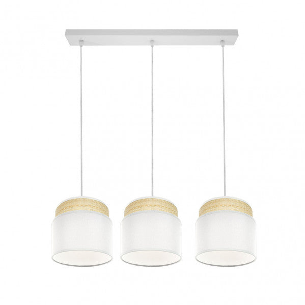 Regleta Kandy 3xe27 Natural/blanco Regx68x19 Cm