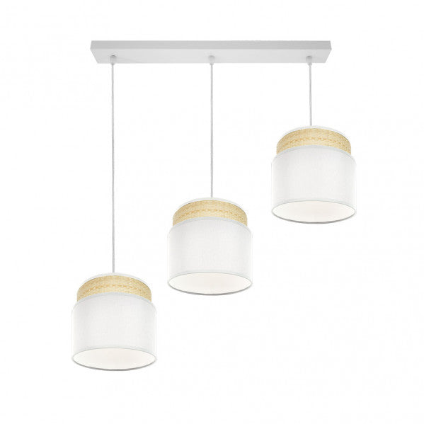 Regleta Kandy 3xe27 Natural/blanco Regx68x19 Cm