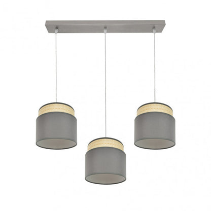 Regleta Kandy 3xe27 Natural/gris Regx68x19 Cm