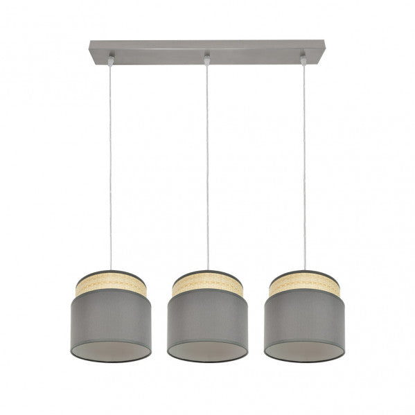 Regleta Kandy 3xe27 Natural/gris Regx68x19 Cm