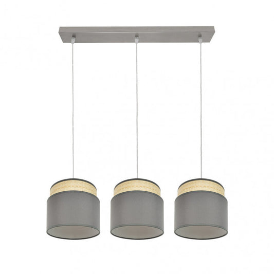 Regleta Kandy 3xe27 Natural/gris Regx68x19 Cm