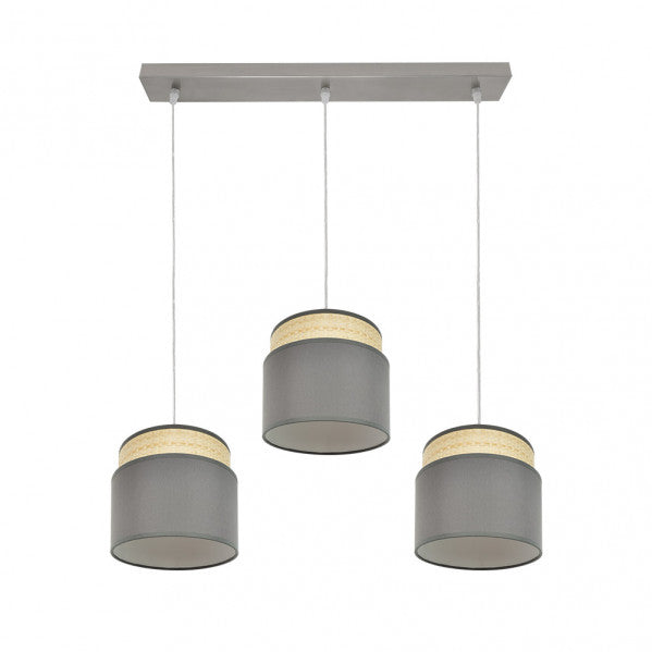 Regleta Kandy 3xe27 Natural/gris Regx68x19 Cm