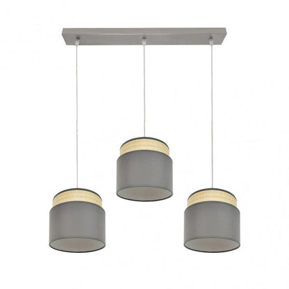 Regleta Kandy 3xe27 Natural/gris Regx68x19 Cm