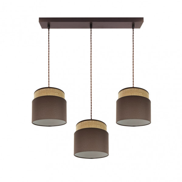 Regleta Kandy 3xe27 Natural/marron Regx68x19 Cm