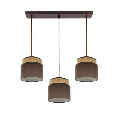 Regleta Kandy 3xe27 Natural/marron Regx68x19 Cm