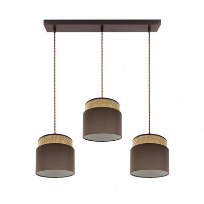 Regleta Kandy 3xe27 Natural/marron Regx68x19 Cm