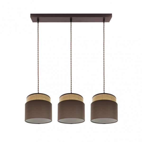Regleta Kandy 3xe27 Natural/marron Regx68x19 Cm