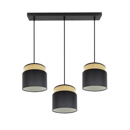 Regleta Kandy 3xe27 Natural/negro Regx68x19 Cm