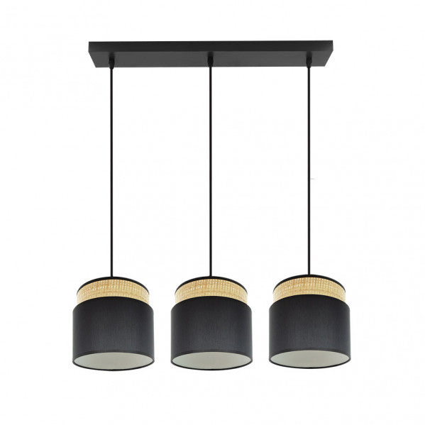 Regleta Kandy 3xe27 Natural/negro Regx68x19 Cm