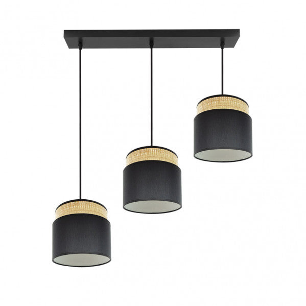 Regleta Kandy 3xe27 Natural/negro Regx68x19 Cm
