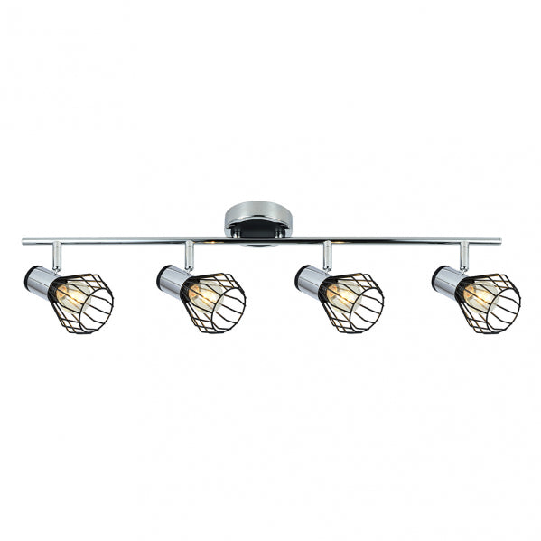 Regleta Mateo 4xe14 Cromo/negro 15x69,5x8,5 Cm
