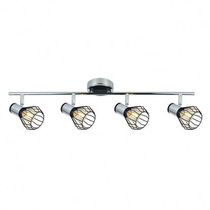 Regleta Mateo 4xe14 Cromo/negro 15x69,5x8,5 Cm