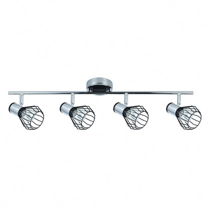 Regleta Mateo 4xe14 Cromo/negro 15x69,5x8,5 Cm