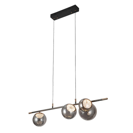 Regleta Pompeya 4l Negro 28w 3000-4000-6000k C/remoto Y Reg.intensidad 2520lm Regx100x34 Cm
