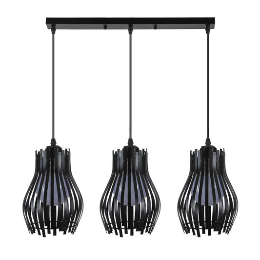 Regleta Ragusa Negra 3xe27 Regx64x16cm