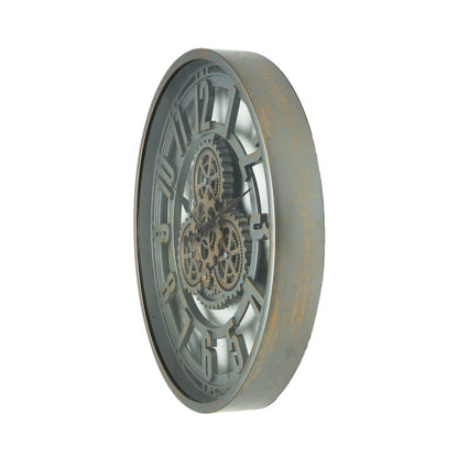 Reloj De Pared Alfacar Champan 50x50x7cm Engranajes Con Movimiento