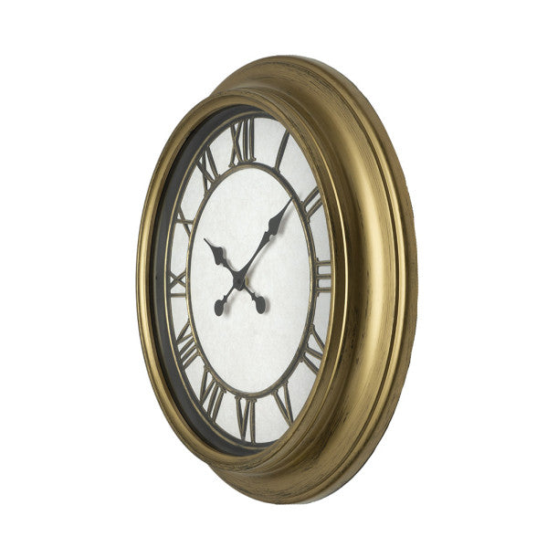 Reloj De Pared Almita Oro 60d Agujas Retro Industrial Gran Tamaño Numeros Romanos