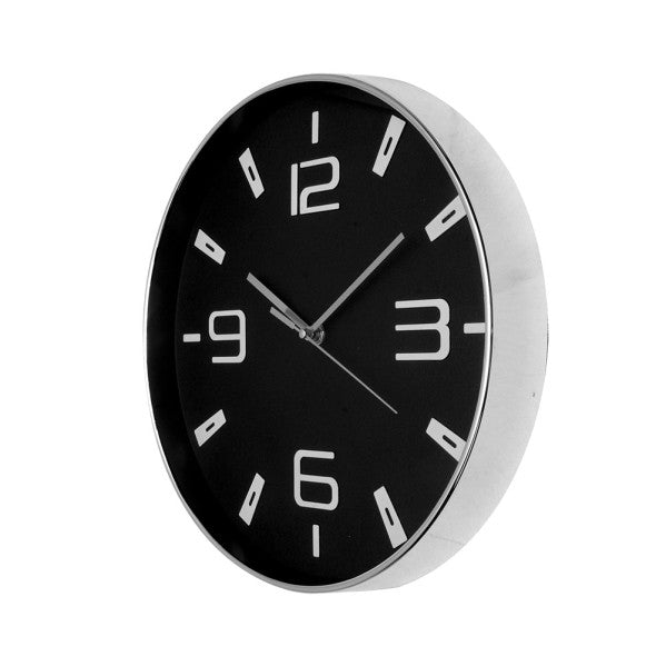 Reloj De Pared Aroa Plata/negro 30d  Movimiento Continuo