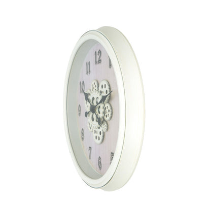 Reloj De Pared Berrocal Blanco/Haya 50x50x6cm Engranajes Con Movimiento