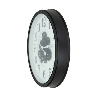 Reloj De Pared Berrocal Negro/blanco 50x50x6cm Engranajes Con Movimiento