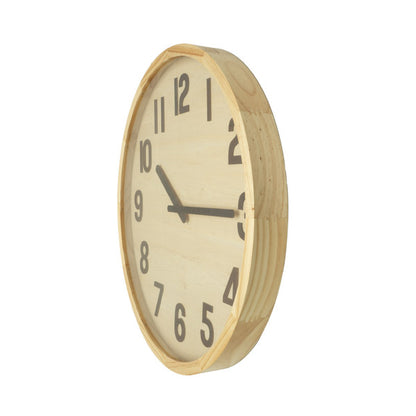 Reloj De Pared Borgoña Madera Clara 60x60x5cm Movimiento Continuo