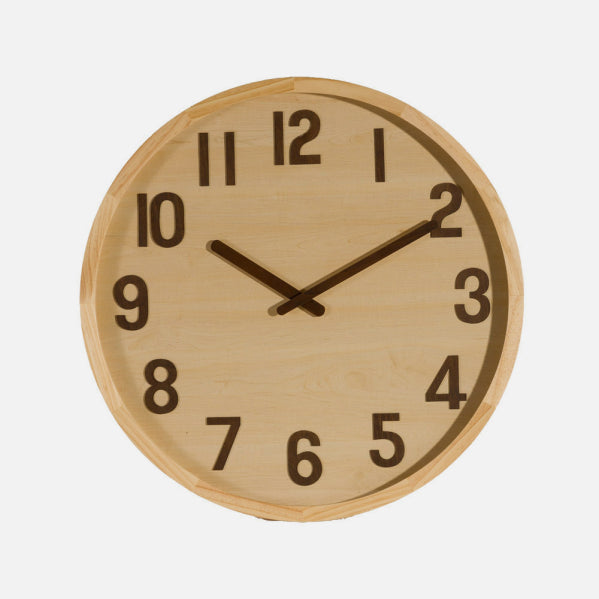 Reloj De Pared Borgoña Madera Clara 60x60x5cm Movimiento Continuo