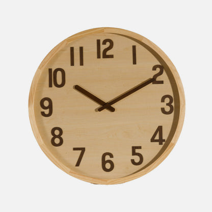 Reloj De Pared Borgoña Madera Clara 60x60x5cm Movimiento Continuo