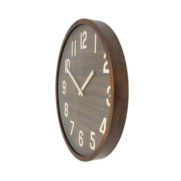 Reloj De Pared Borgoña Madera Oscura 60x60x5cm Movimiento Continuo
