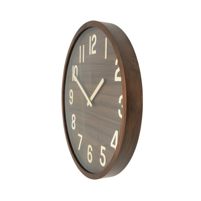 Reloj De Pared Borgoña Madera Oscura 60x60x5cm Movimiento Continuo
