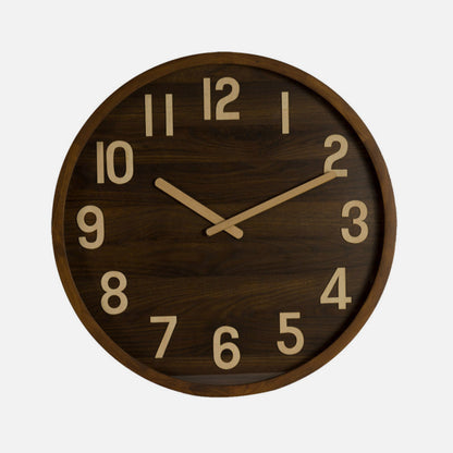 Reloj De Pared Borgoña Madera Oscura 60x60x5cm Movimiento Continuo