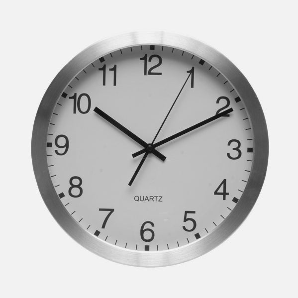 Reloj De Pared Cronus Aluminio-blanco 30d Movimiento Continuo