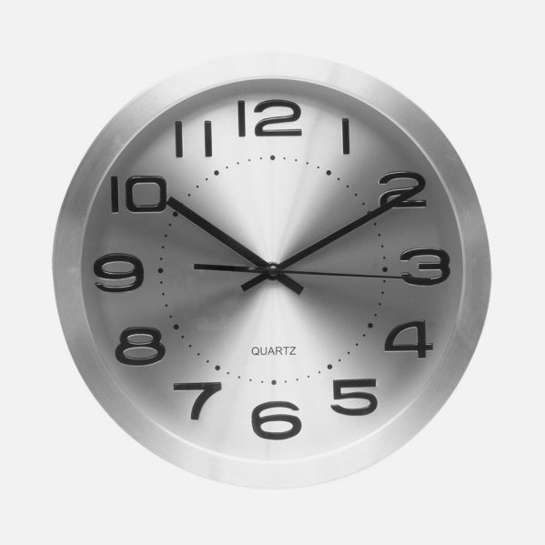 Reloj De Pared Cronus Aluminio-plata 30d  Movimiento Continuo