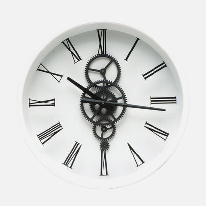 Reloj De Pared Duque Blanco/negro 46x46x7cm Engranajes Con Movimiento