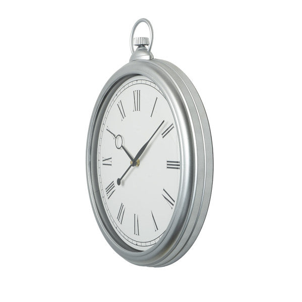 Reloj De Pared Epoca Plata 41x35x5 Cm Mov.continuo