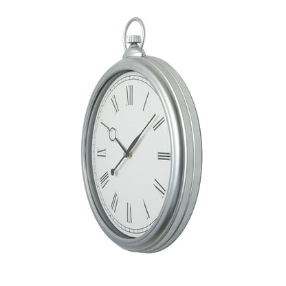 Reloj De Pared Epoca Plata 41x35x5 Cm Mov.continuo
