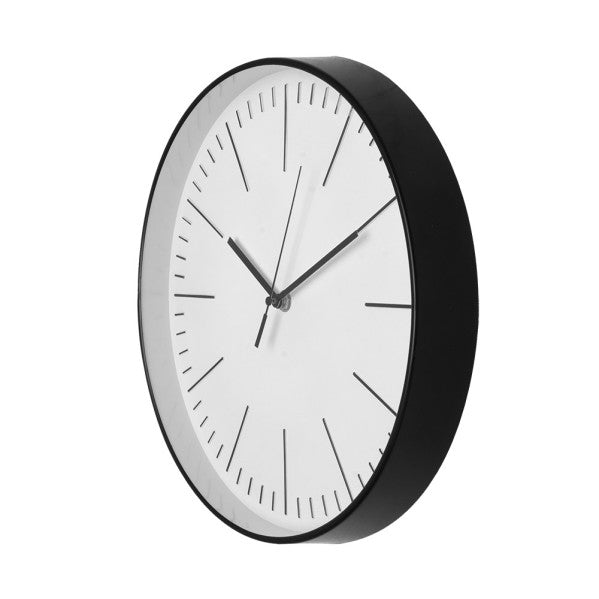 Reloj De Pared Hera Negro 30d Movimiento Continuo
